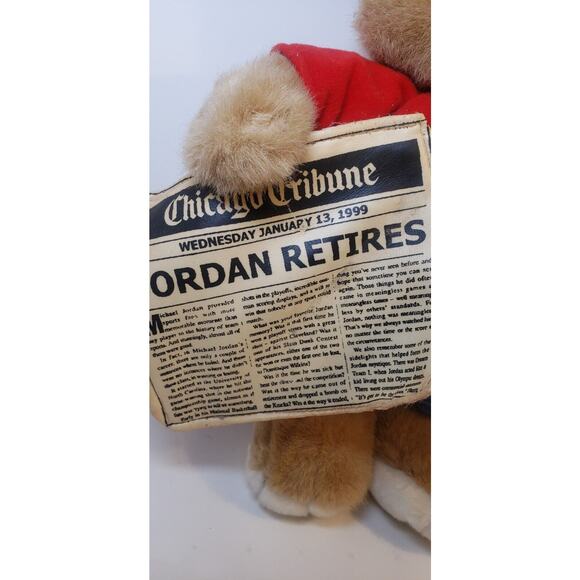 Vintage Collectible 1999 Headline Teddy Bear Jordan Retires W/ Original Tag - Picture 9 of 9